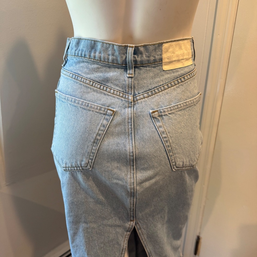 GRLFRND The Amara Maxi Pencil Skirt Back Slit Denim | Size 24 - Picture 5 of 12